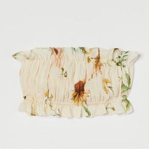 H&M Floral Cream Crop Top